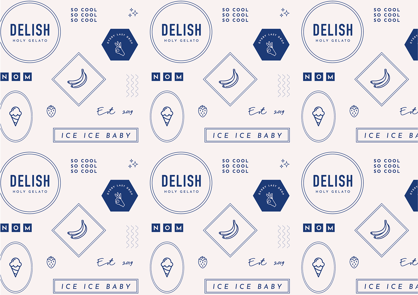 ice cream Gelato branding  logo identity brand pattern Icon Packaging