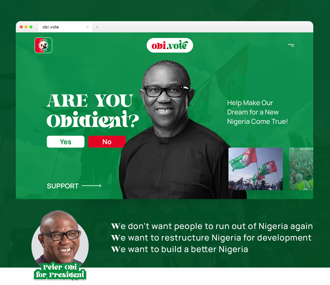 peter obi Election Figma nigeria politics ui design UI/UX user interface Web Design  Website