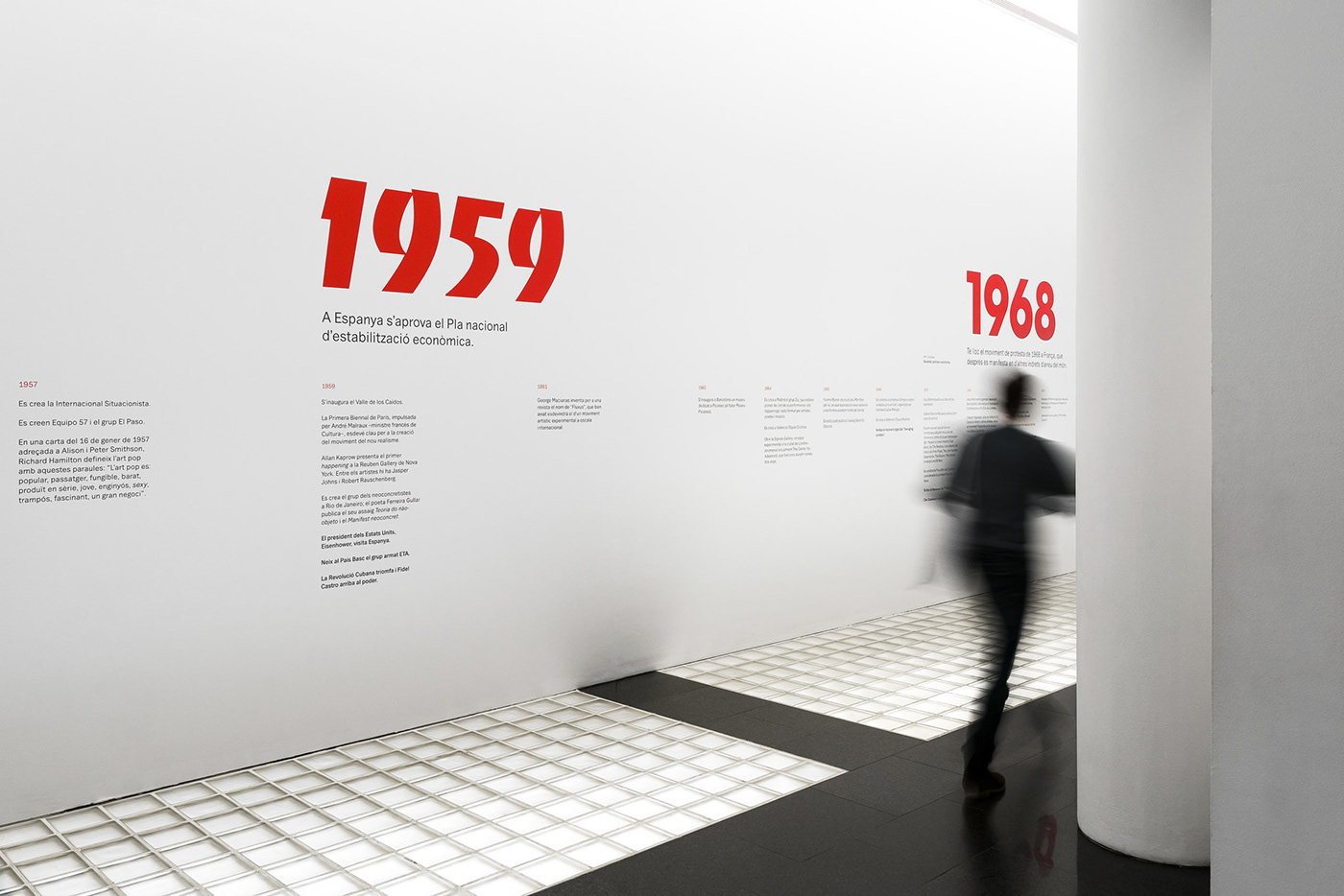 macba barcelona timeline typography   forma fonts museum wall vinyl