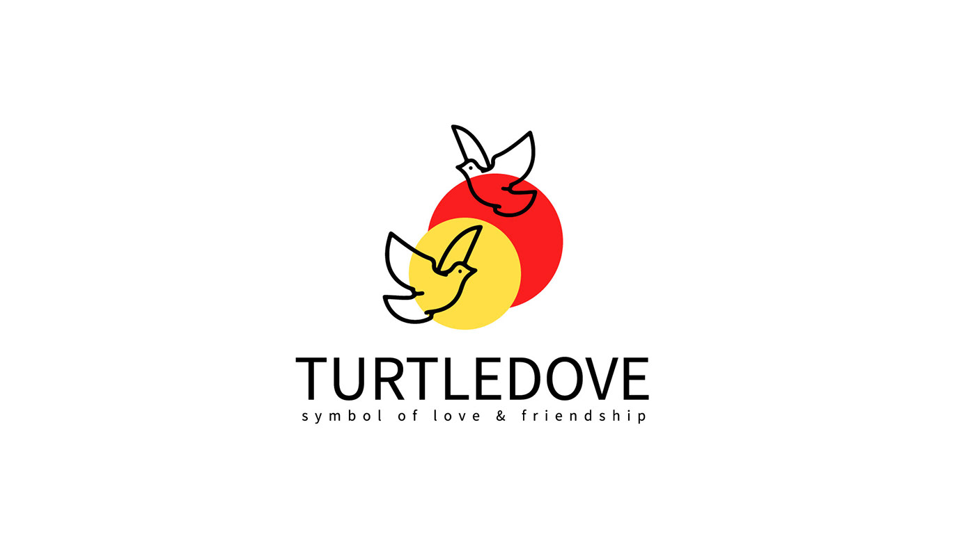 Beautiful colorful eye catchy friendship gift & lifestyle logo Love turtledove Unique vibrant