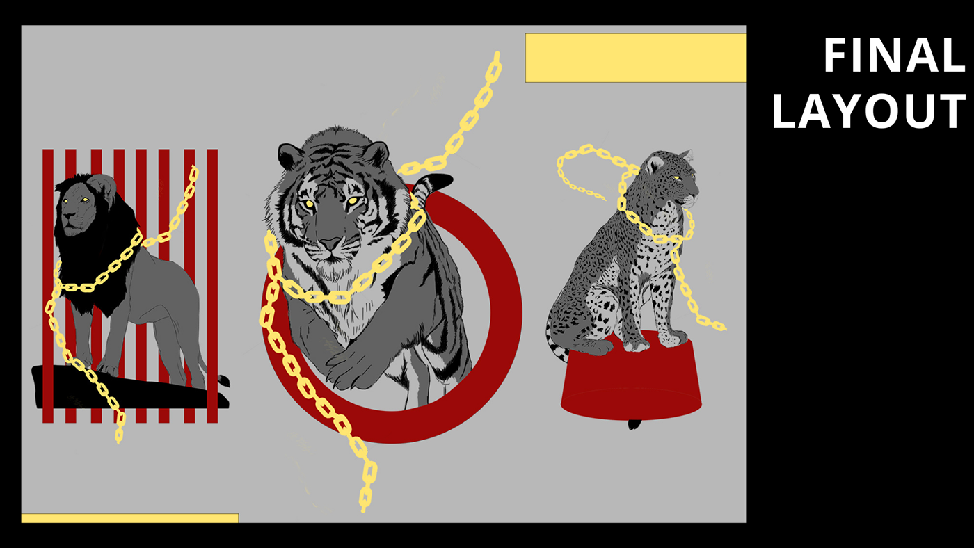 animal cruelty animals Circus Digital Art  leopard lion Screenprinting tiger