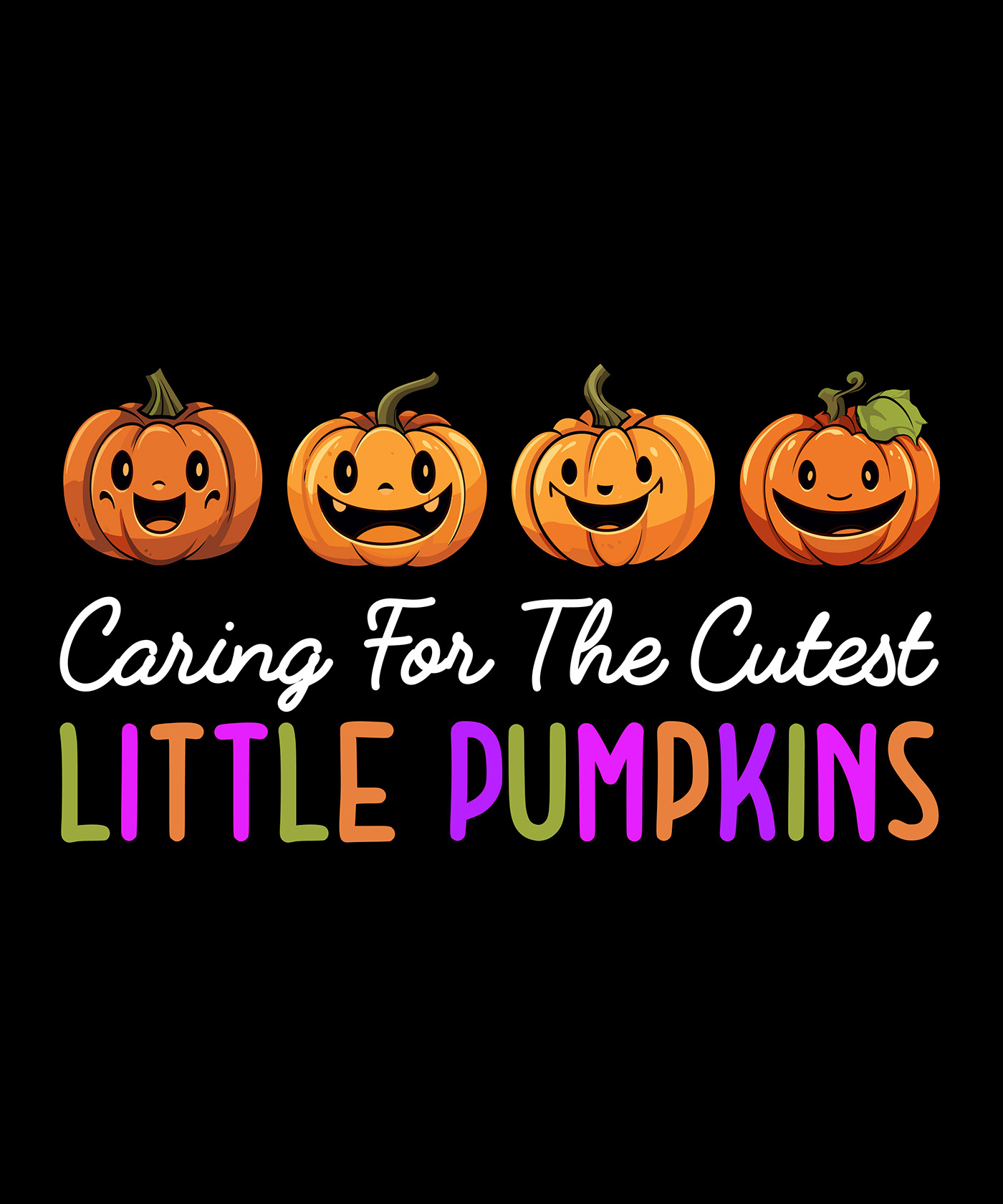 pumpkin cute cartoon Halloween T-Shirt design Graphic Designer Halloween kid