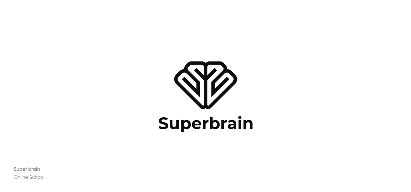 Creative logo design for an online school, Super brain. human mind creative neuron genius