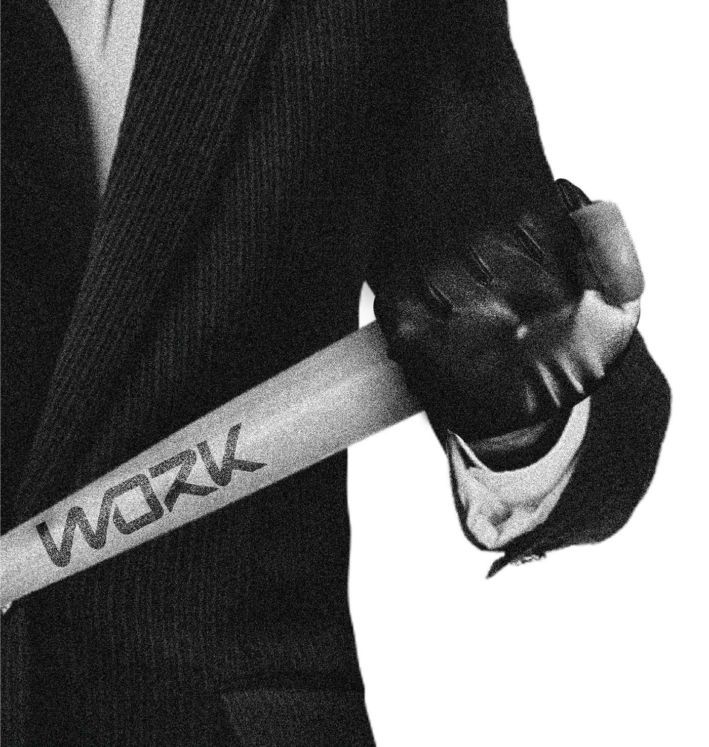 suit Work  bat skimask hood digital illustration poster