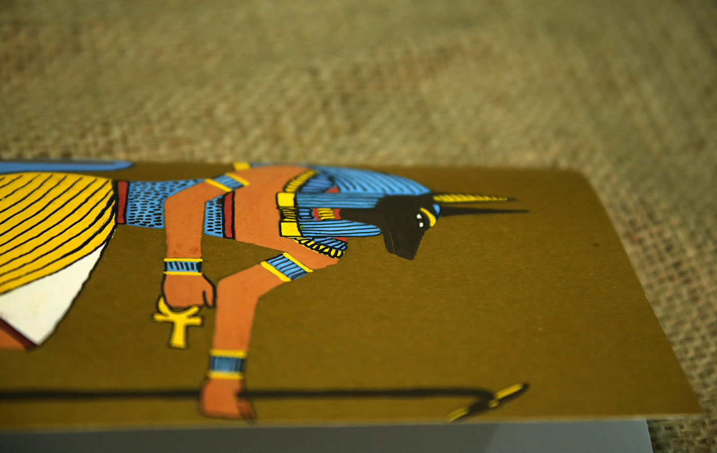 Egypt Art  draw handmade notebook colour gold