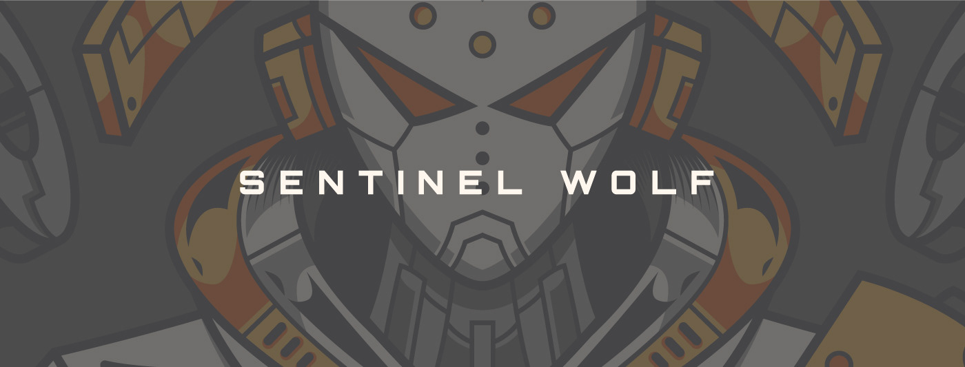 sentinel wolf warrior Sword ILLUSTRATION  vector T-Shirt Design design apparel Character