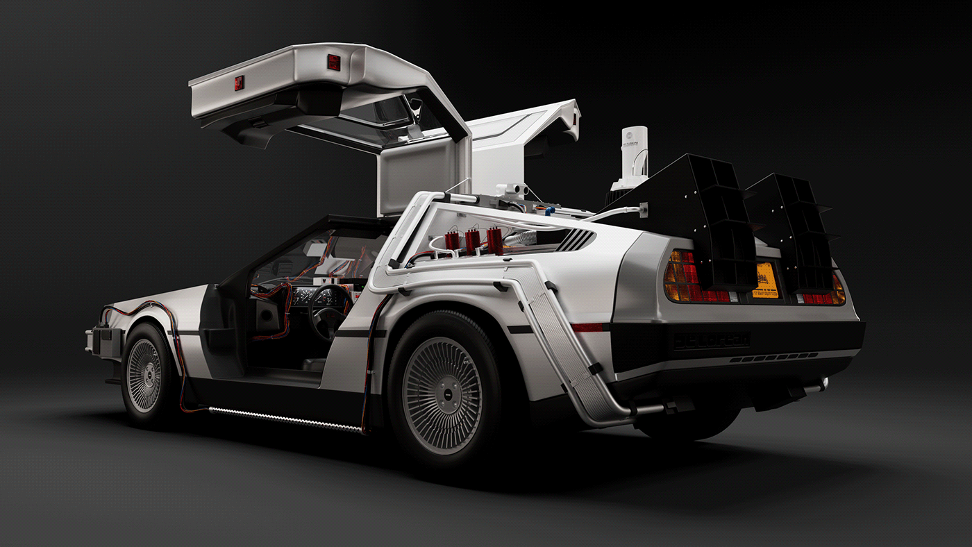 DeLorean backtothefuture DMC-12 car 3D CG cinema 4d redshift