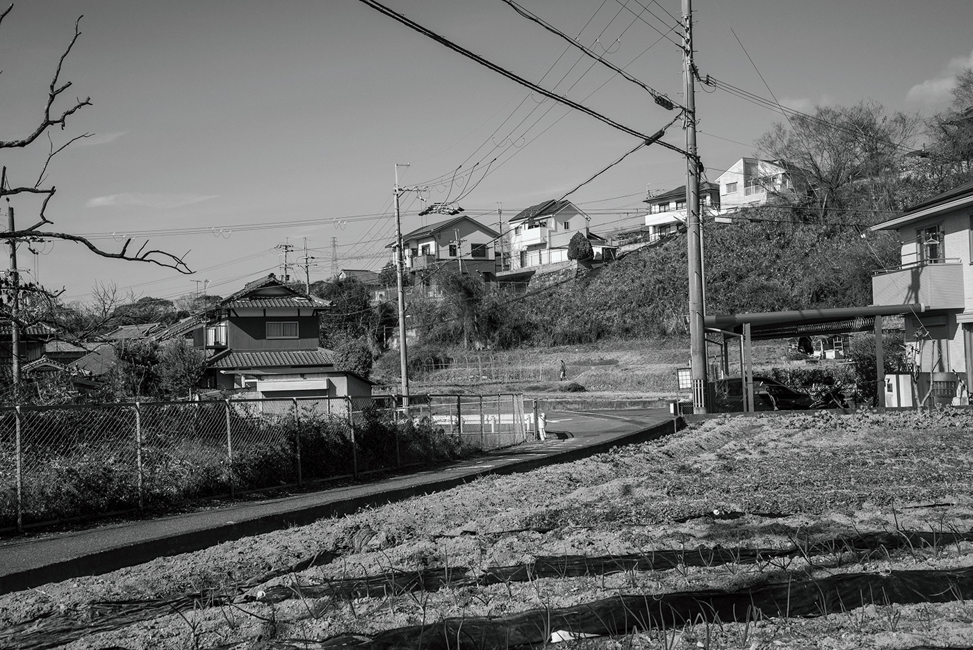 black and white monochrome countryside road japan Nara Prefecture Wakayama Prefecture