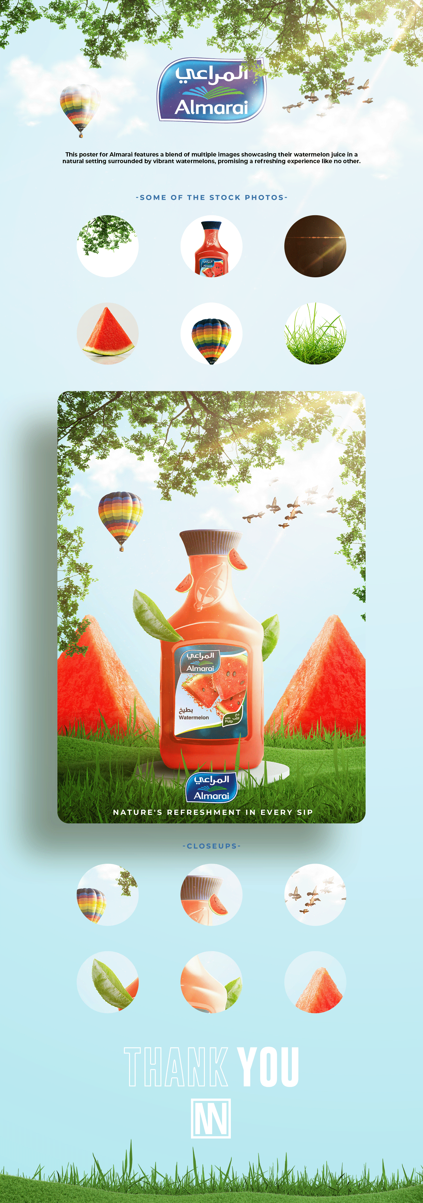 adevertising design juice manipulation photoshop poster product Social media post Socialmedia watermelon