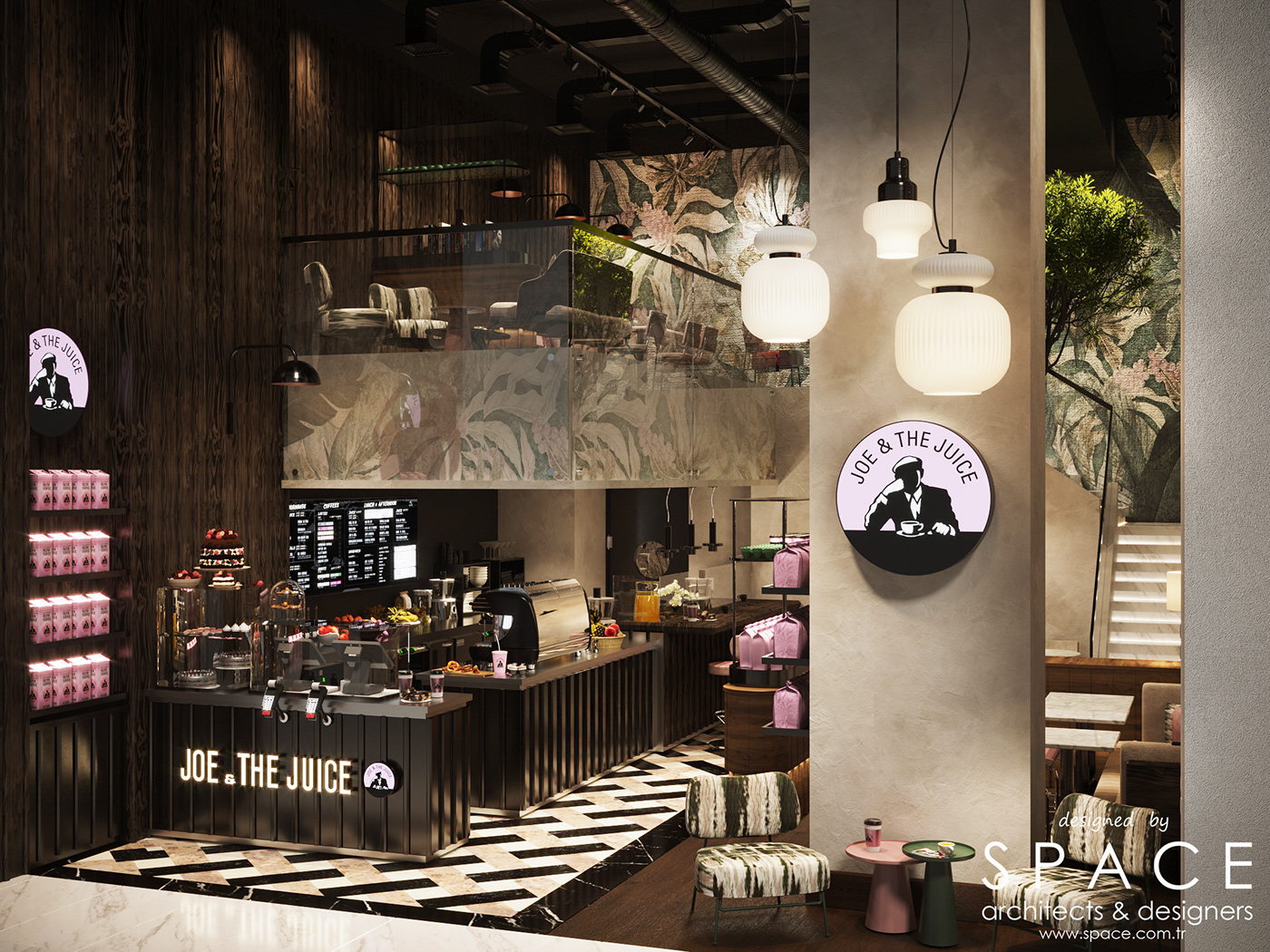 Render 3D modern 3ds max corona coffee shop cafe Coffee shop