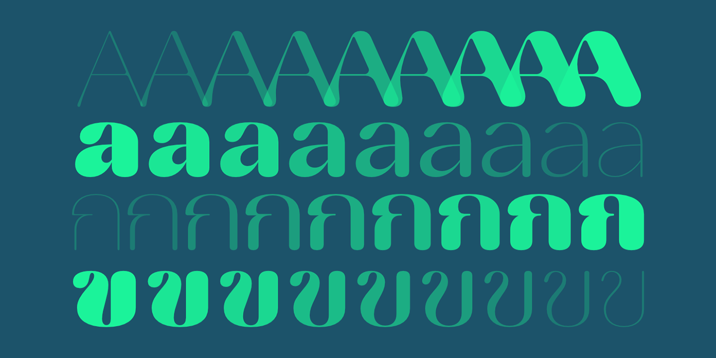 font Latin round rounded Thai type Typeface typo typography  