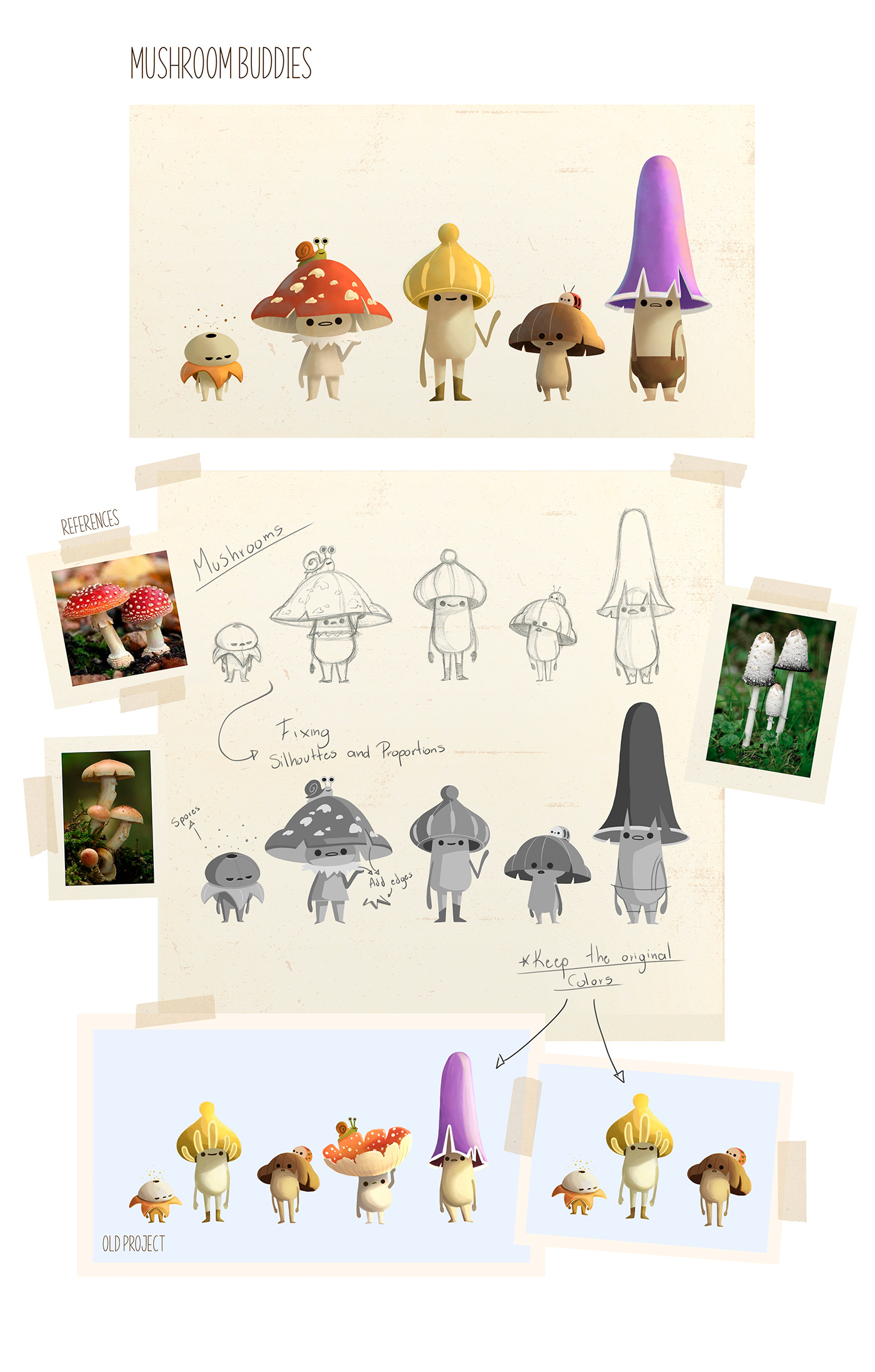 artwork charcater design Drawing  ILLUSTRATION  mushroom sketch