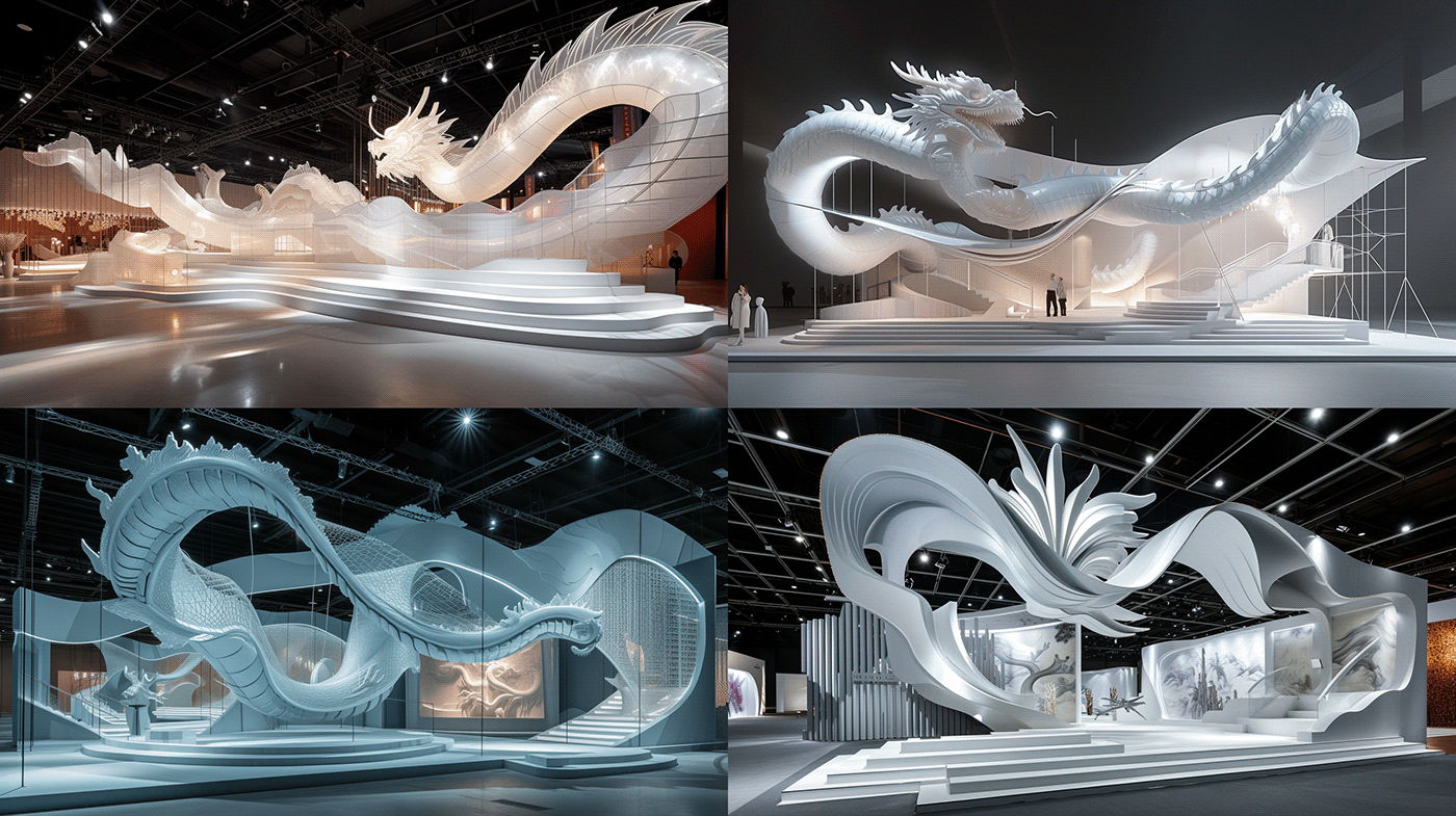 Exhibition  booth Exhibition Design  dragon artwork concept art