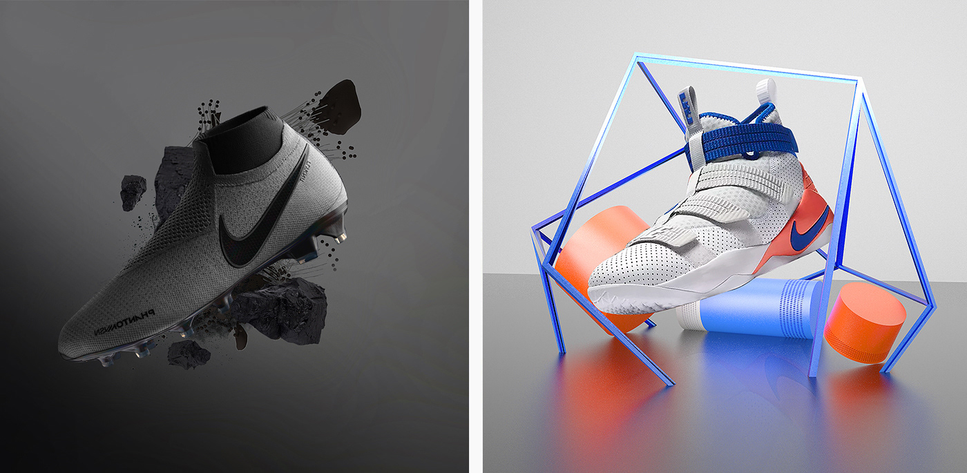 visual Advertising  product digitalart setdesign color Nike