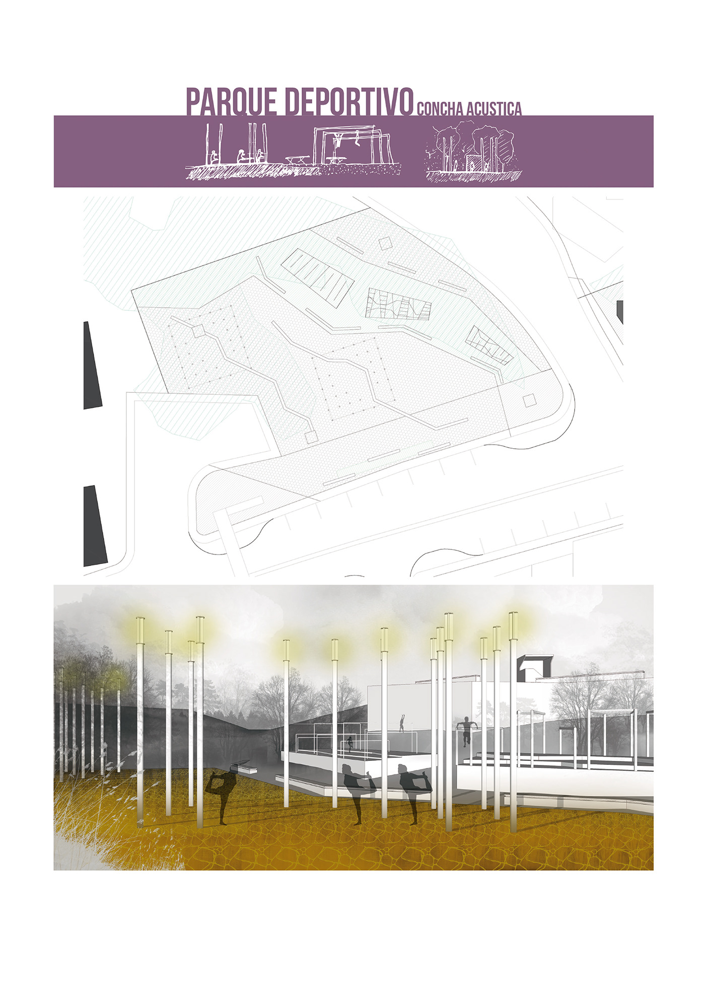 arch architecture cinematheque cultural Landscape Park Render SENSORY system urbandesign