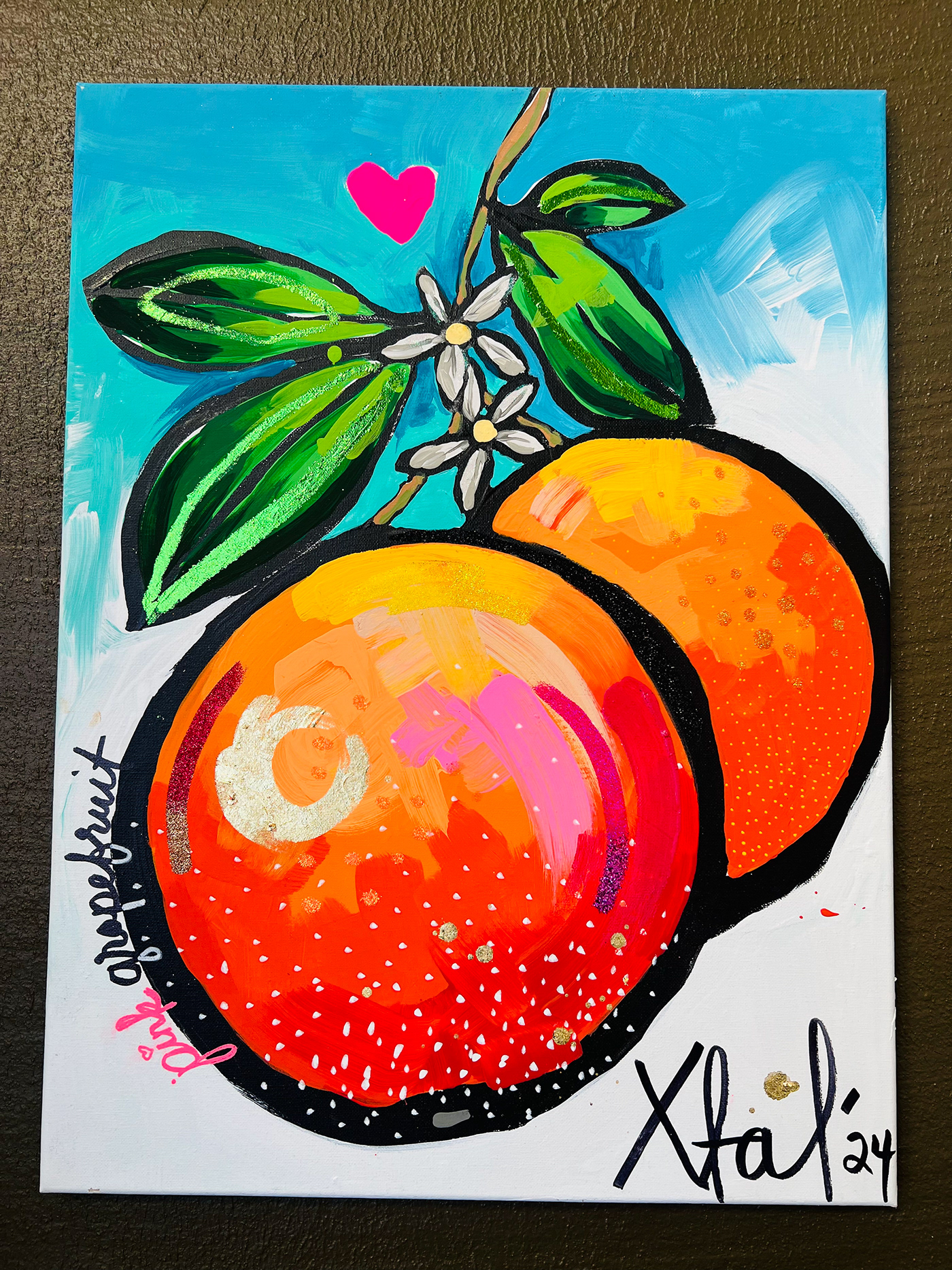 painting   acrylic pinkgrapefruit