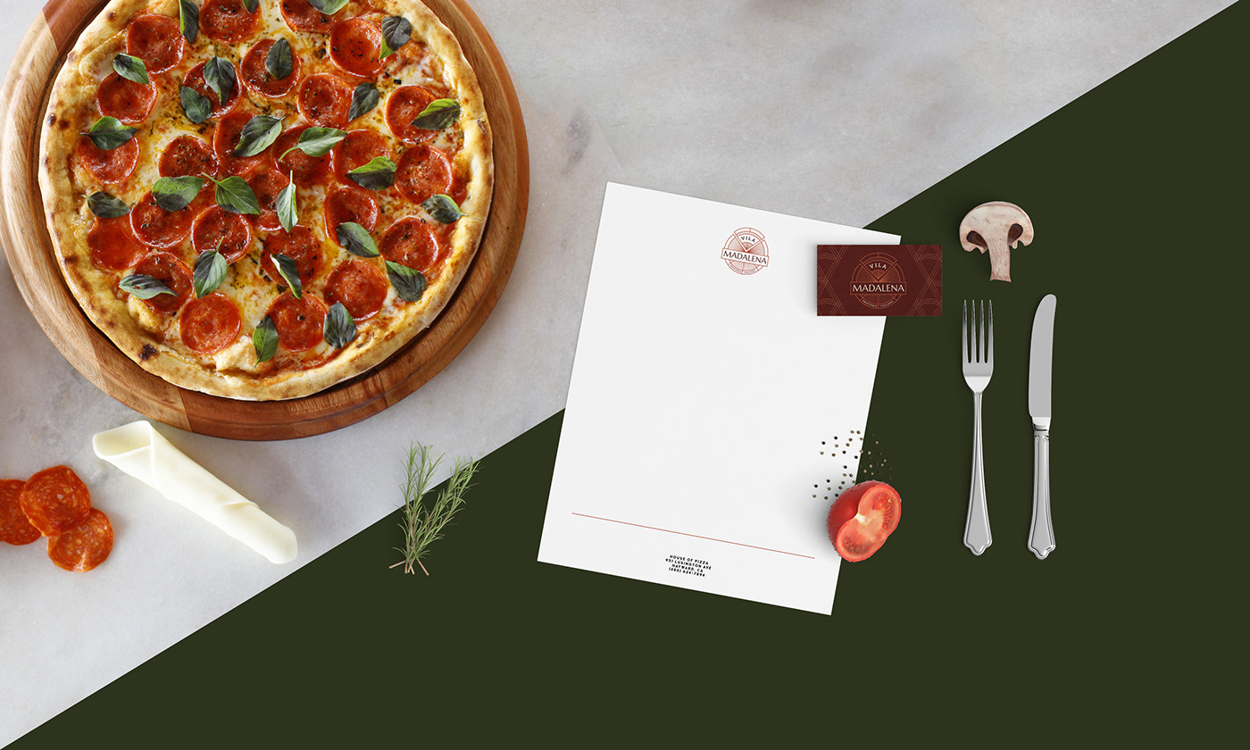 Pizza logo brand italian Italy madalena branding 