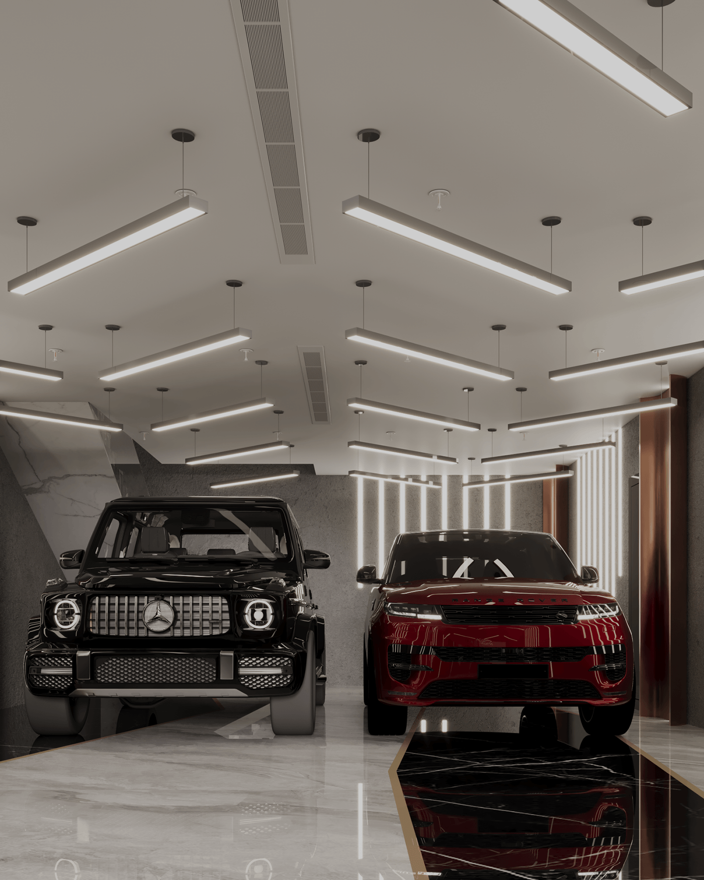 car Vehicle showroom Interior visualization interior design  Render 3ds max CGI sportcars