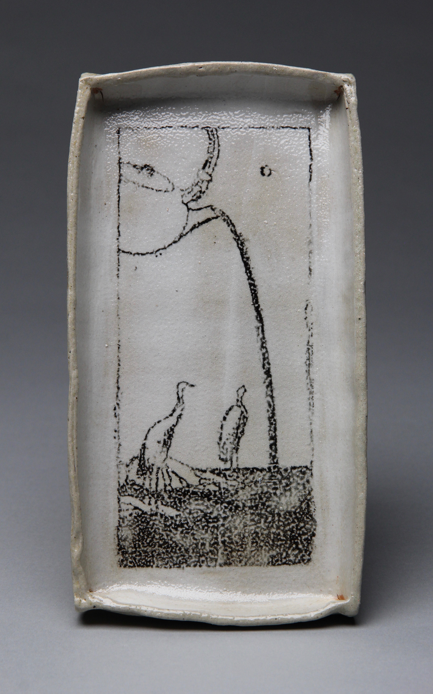 monoprint clay birds tea Drawing  ILLUSTRATION  Soda Fired Raku fired ceramic tile