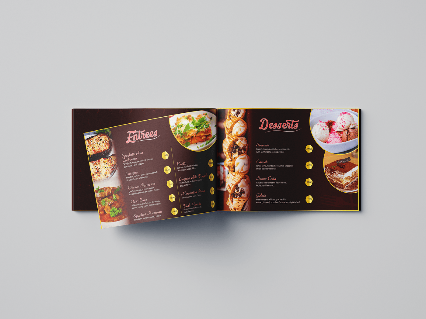 appetizer design Food  graphic graphic design  italian menu Menu Card