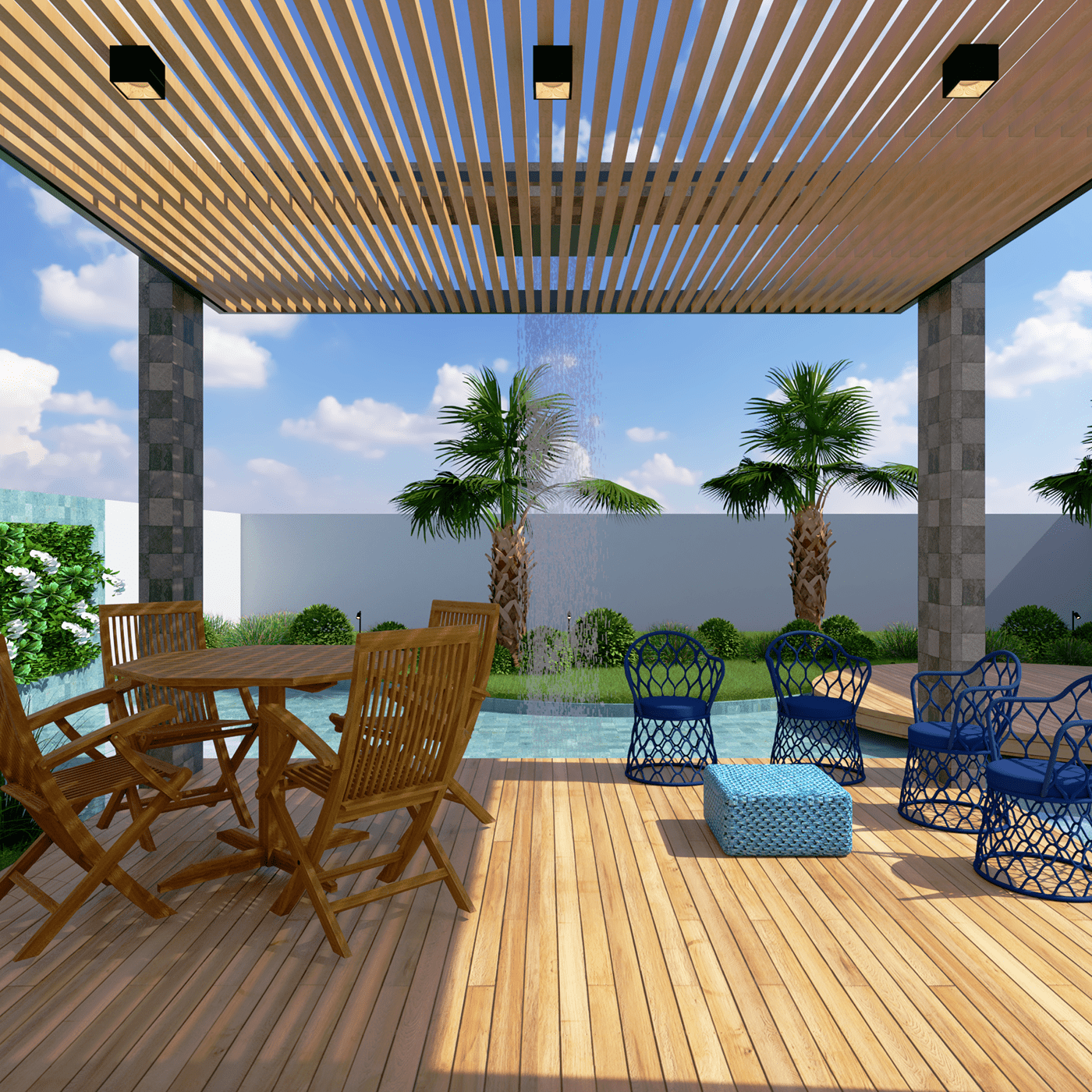 piscina Pool Render 3ds max 3D Visualization architecture vray exterior pool visualization