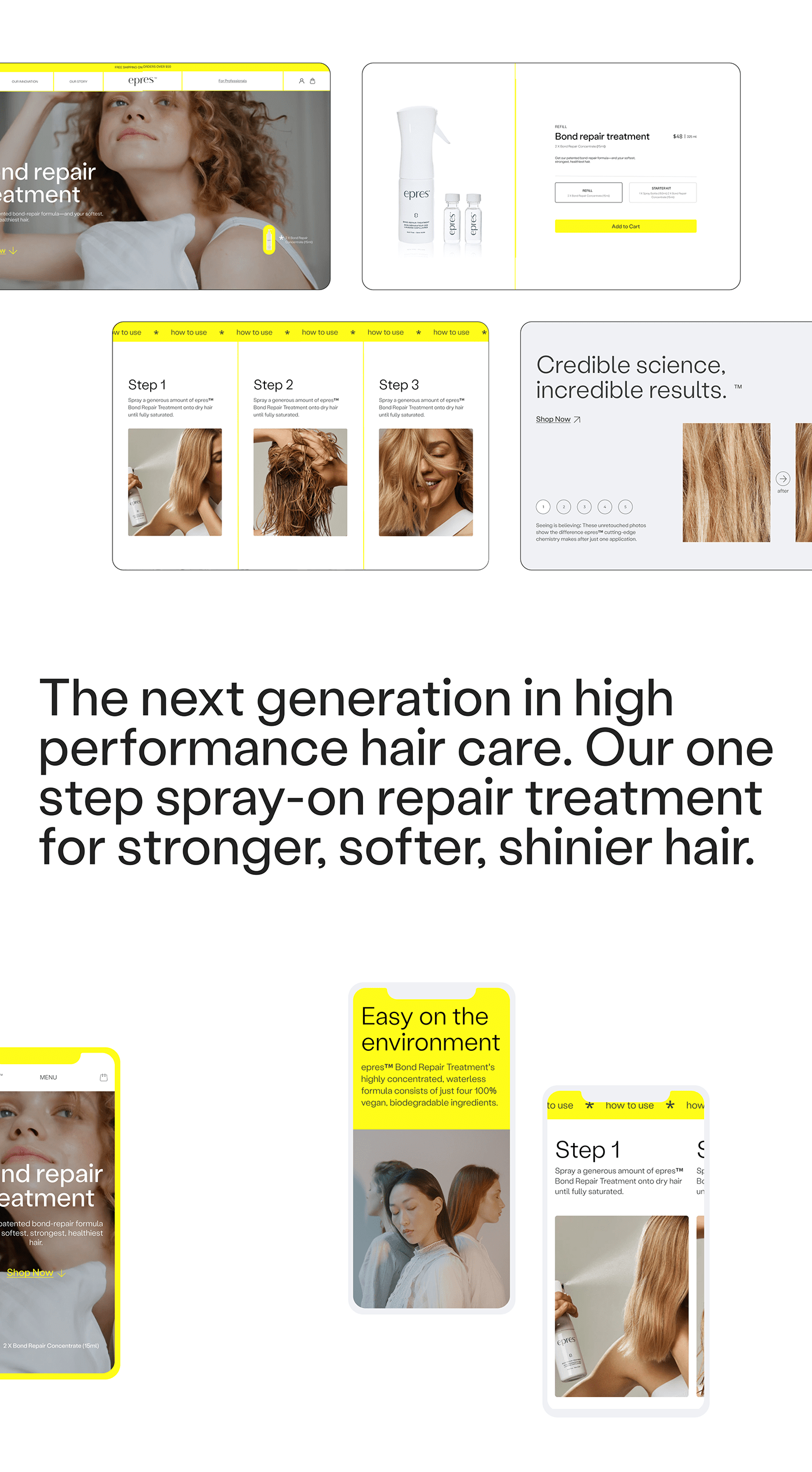 beauty cosmetics Ecommerce hair Hair Salon landing page Onlineshop ui design UI/UX Webdesign