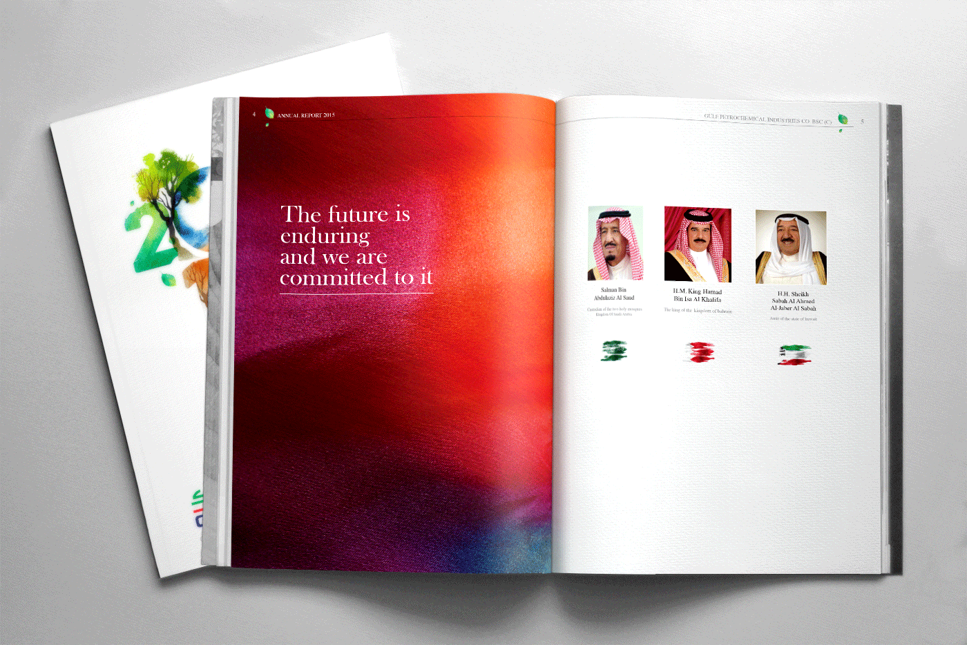 annual report Bahrain Bank water color