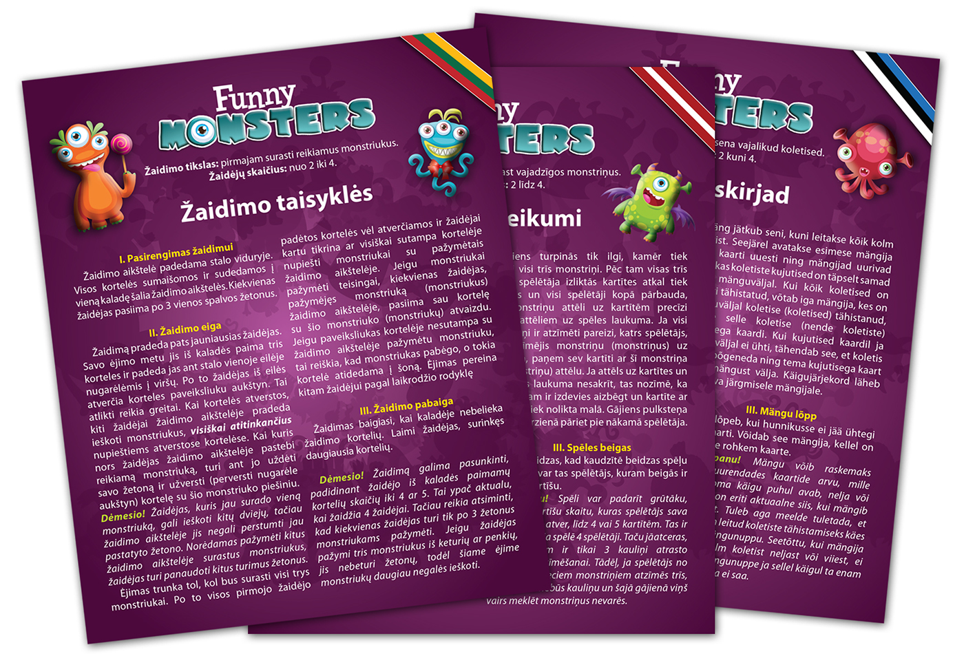 board game children game package russian latvian estonian Lithuanian monsters