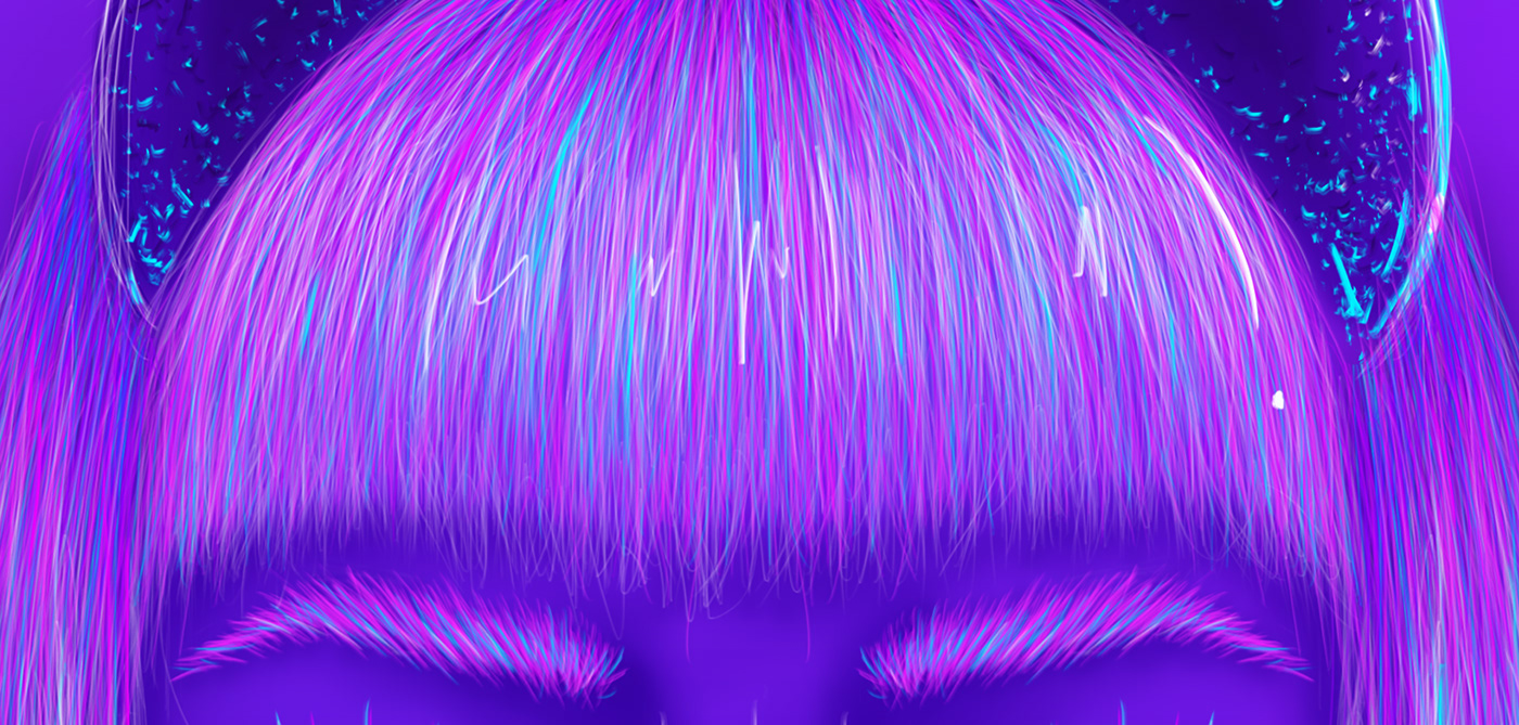 ILLUSTRATION  Digital Art  digital painting ilustracion Cat woman color purple