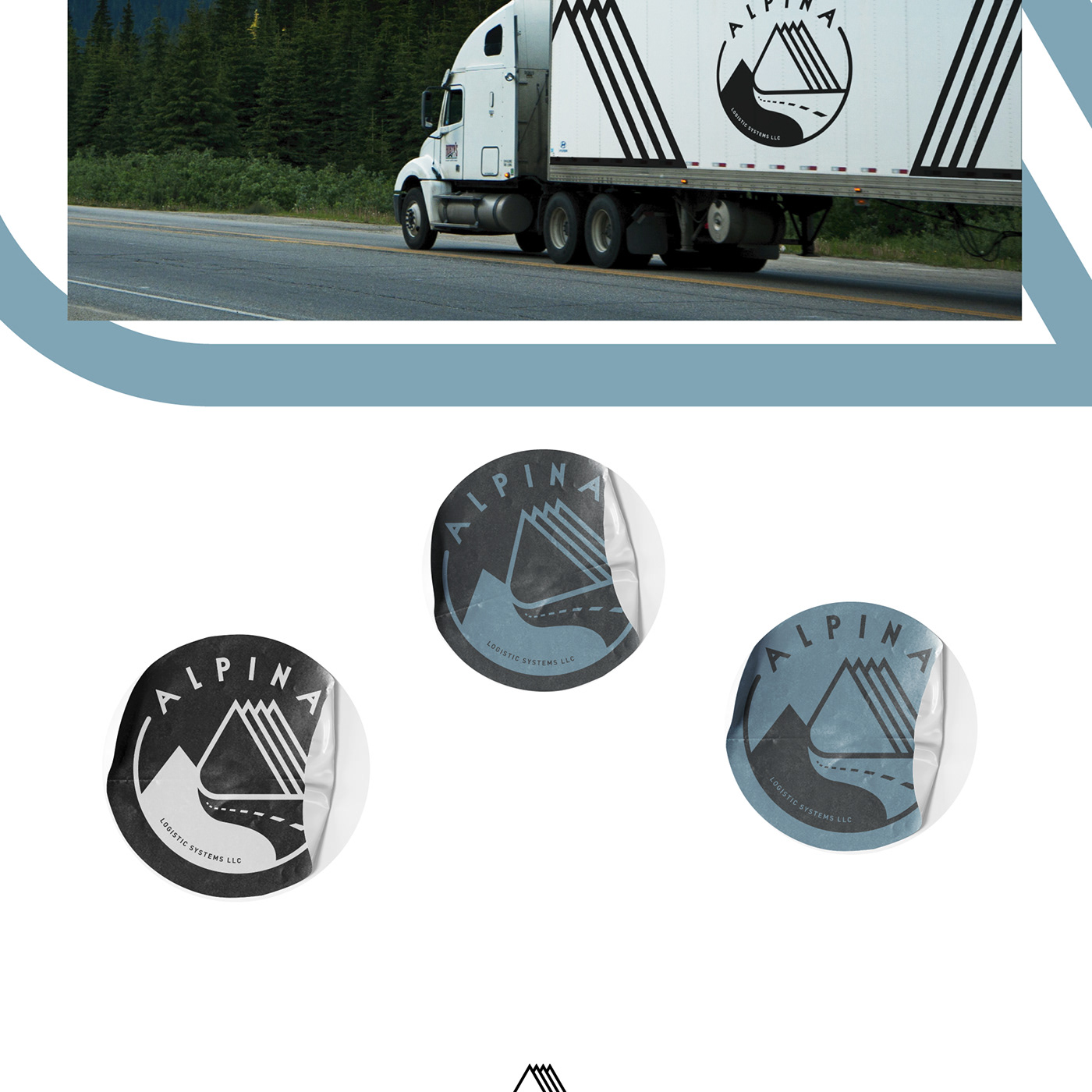 adobeillustrator adobephotoshop alpine blue design logistic logo mountine   road Transport