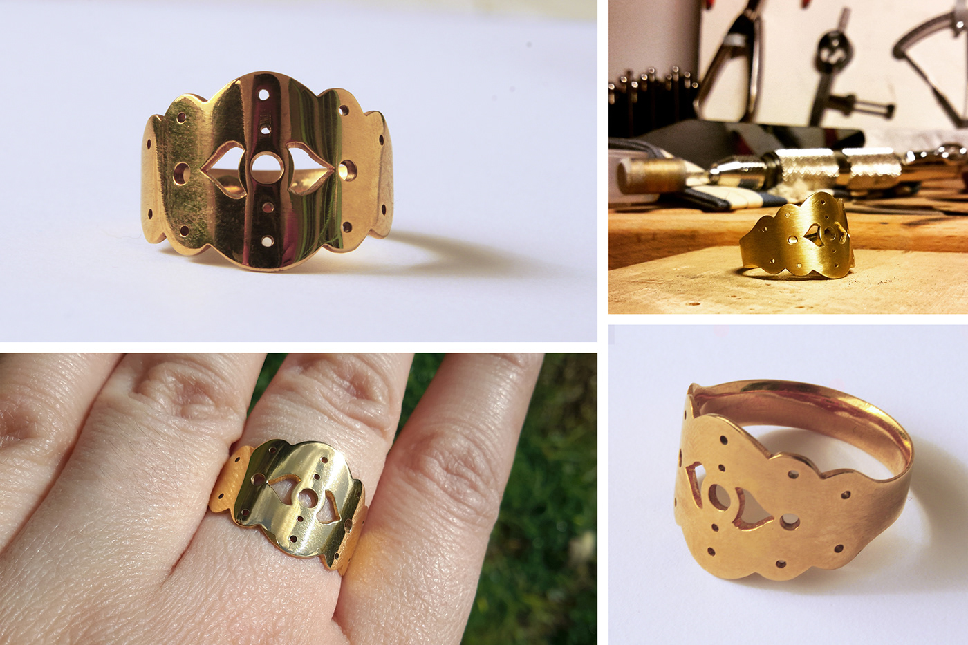 ring jewelry handmade brass