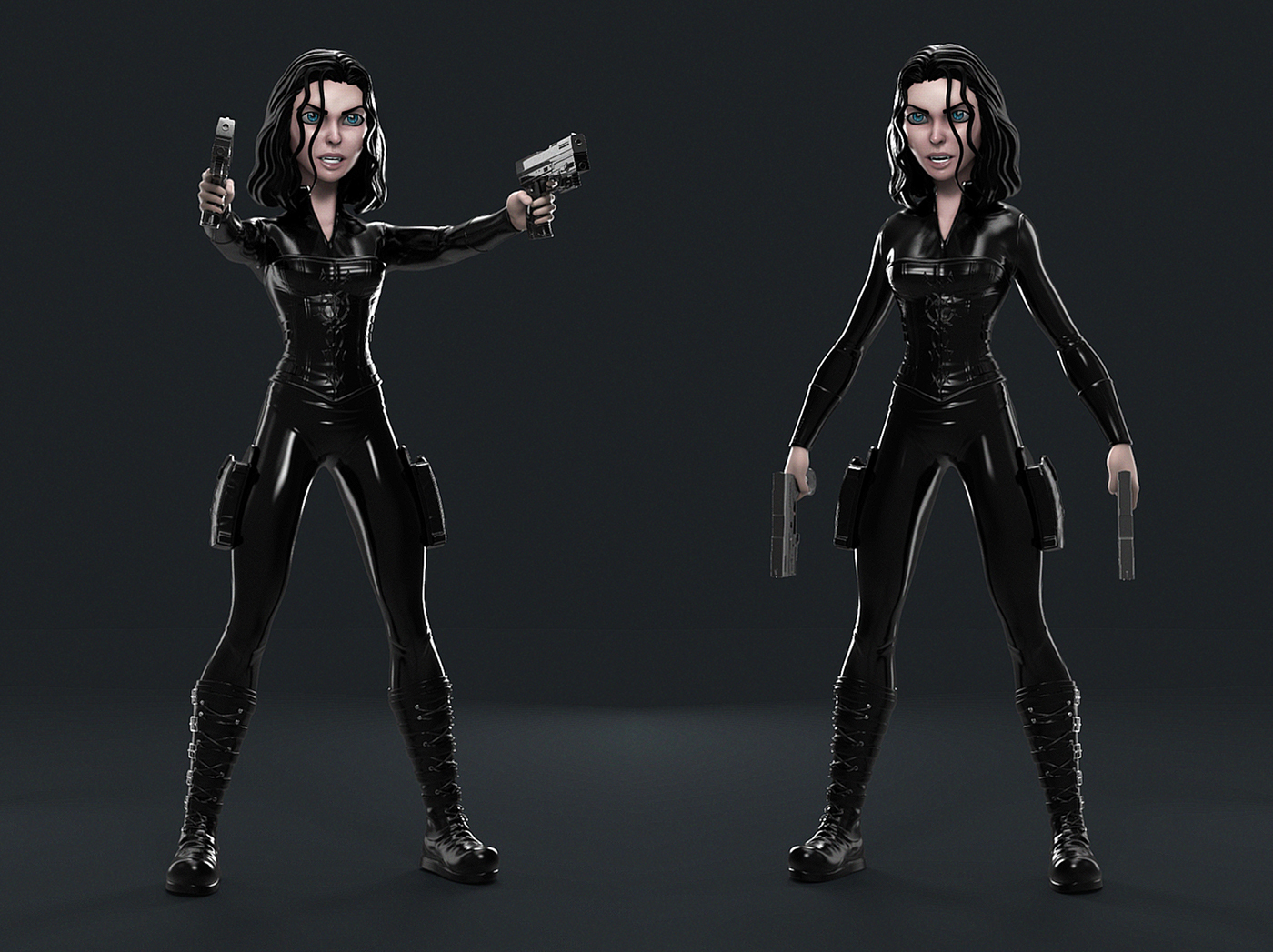 selene underworld Character design  3D retouch