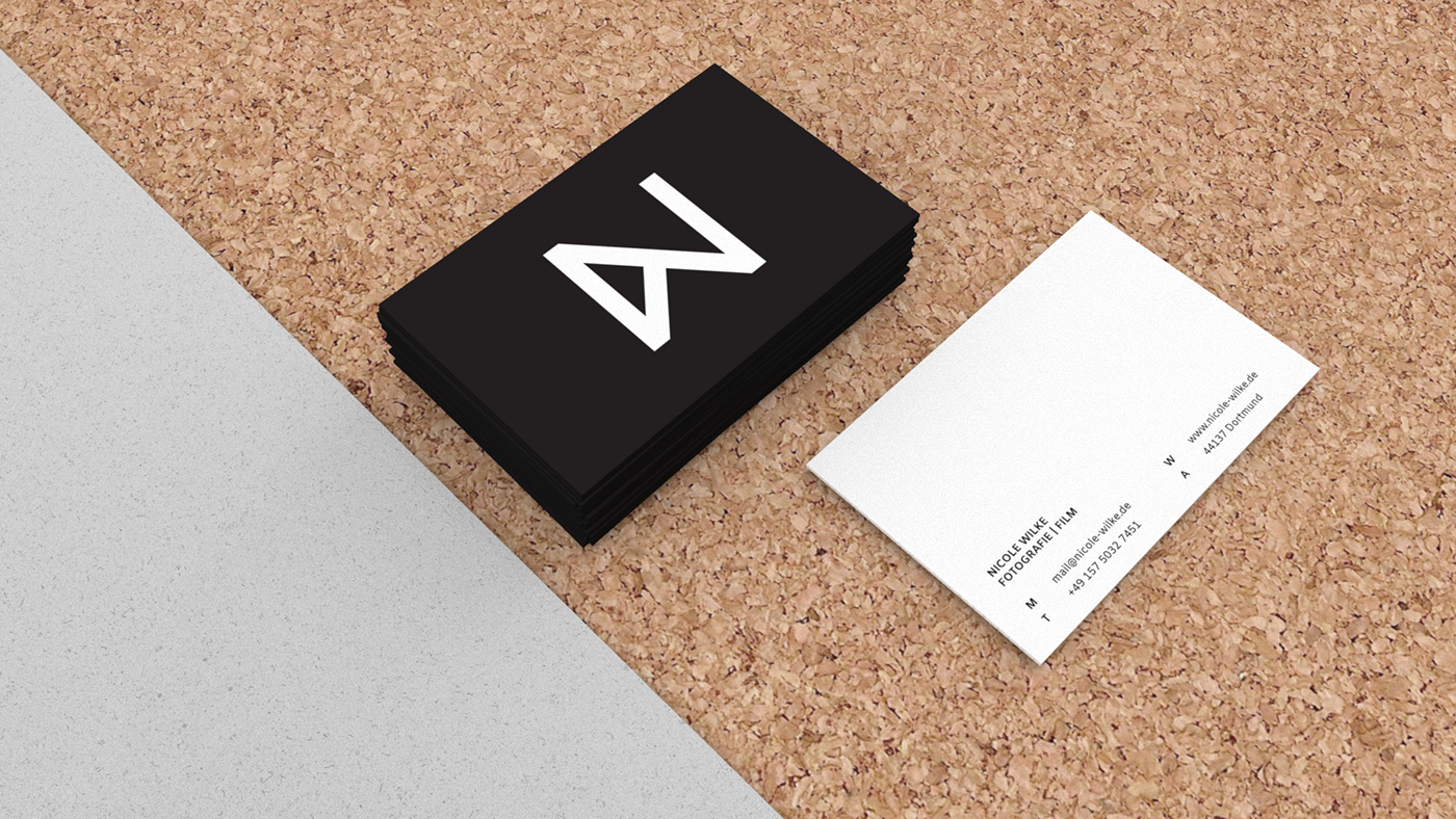Stationery Corporate Identity black White business card photographer minimalistic clean Signet pattern