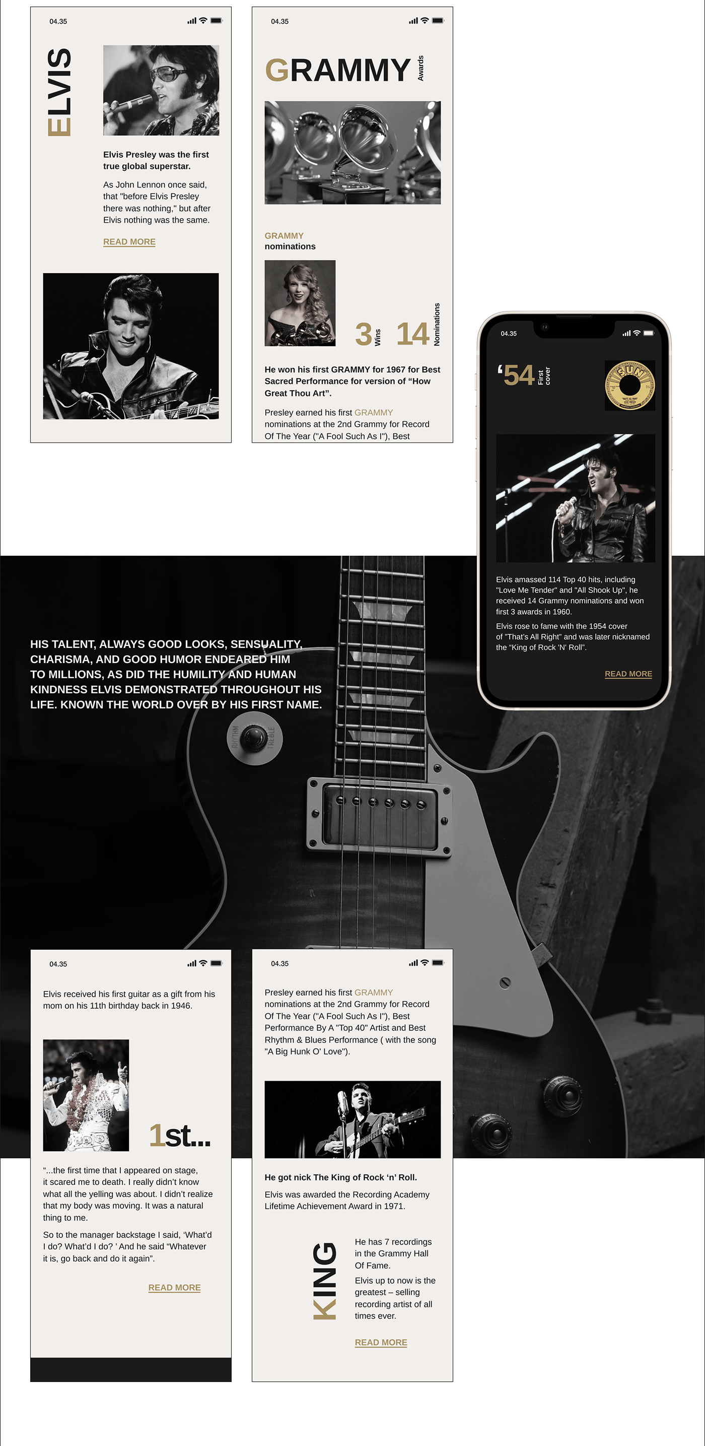 elvis Minimalism Rock And Roll swiss style Web Design  UI/UX Website swiss Adaptive music