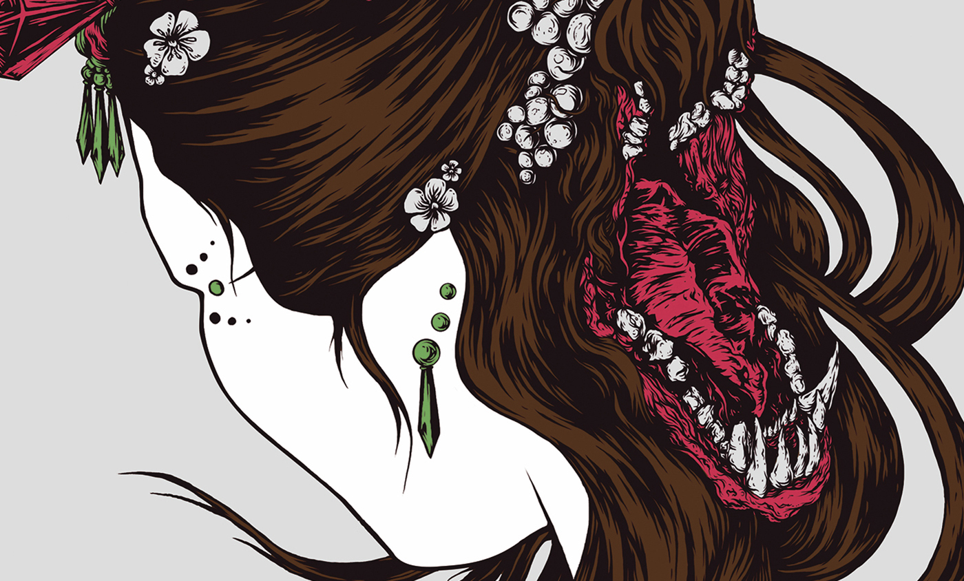 medusa snake women digital ink ILLUSTRATION  artwork shirt japanese asian