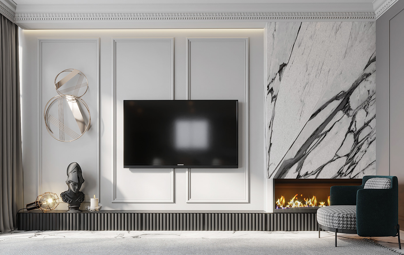 3dsmax Autodesk cornic CoronaRender  coronarenderer daylight emerlad livingroom neoclassic Photography 