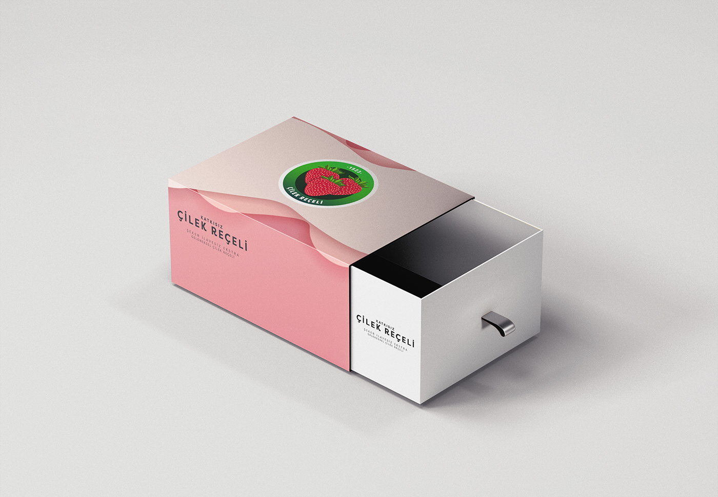 ambalaj box çilek design jam Mockup Packaging reçel strawberry