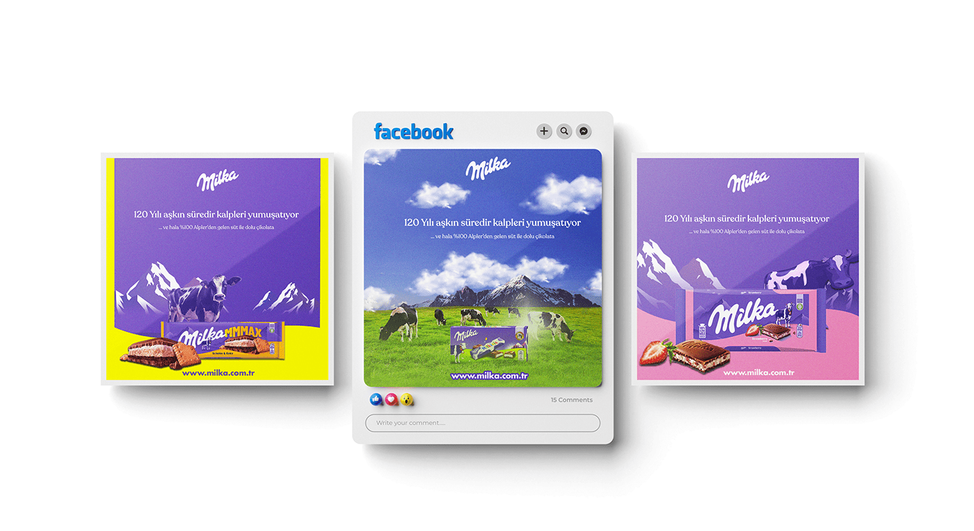 milka chocolate Mockup instagram facebook Schokolade milk Food  Advertising  cow