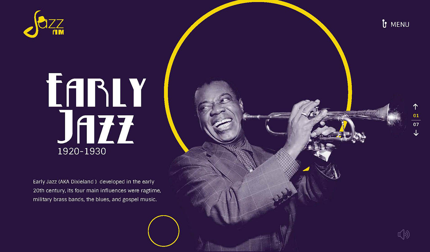 Jazz website design Blues website Jazz timeline