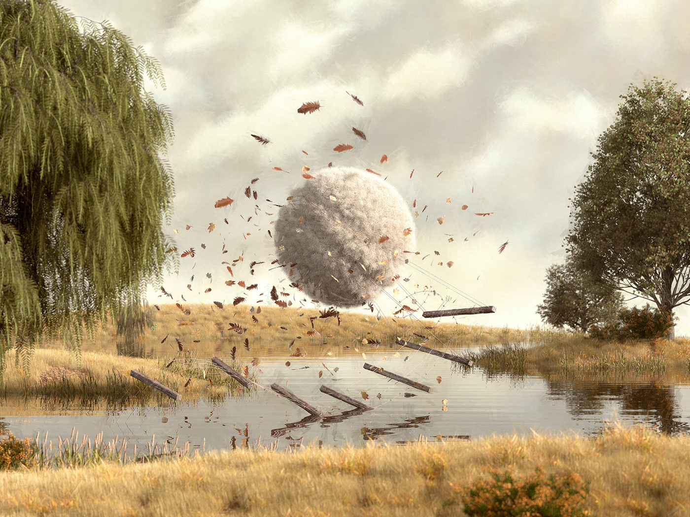 3D CGI cinema 4d Digital Art  furry ILLUSTRATION  Landscape Nature painting   textures