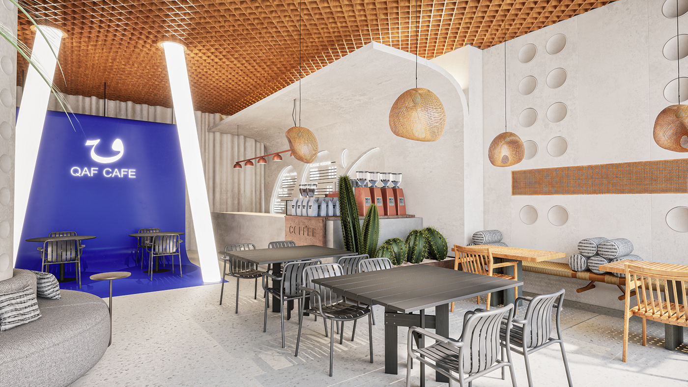 cafe restaurant interior design  architecture design CGI visualization exterior 3D Render