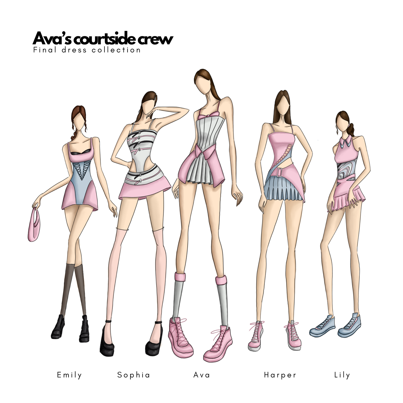design ILLUSTRATION  Fashion  model knitwear womenswear Collection dress girl Digital Art 