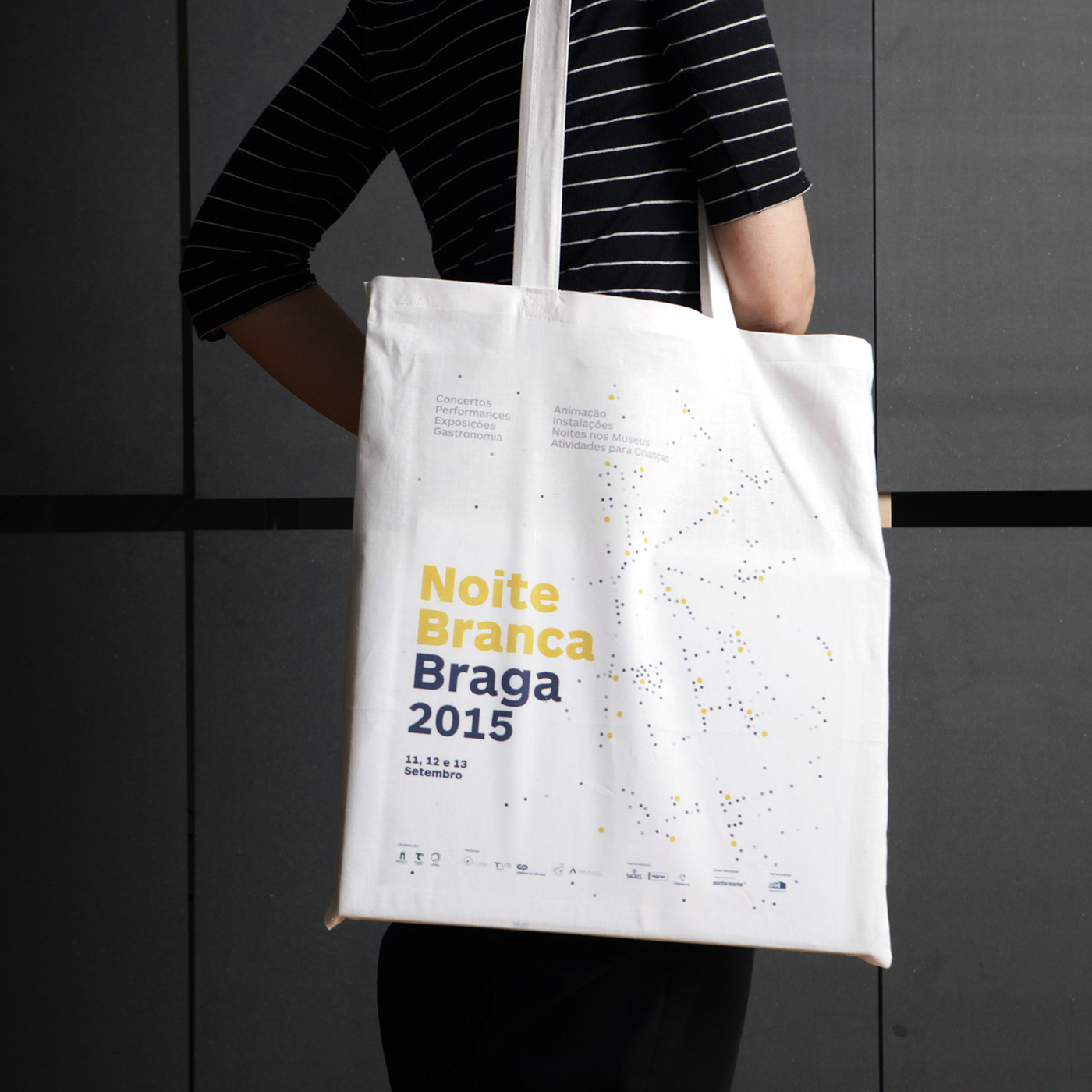 noite branca Braga festival blue identity Signage poster flyer brochure journal newspaper map