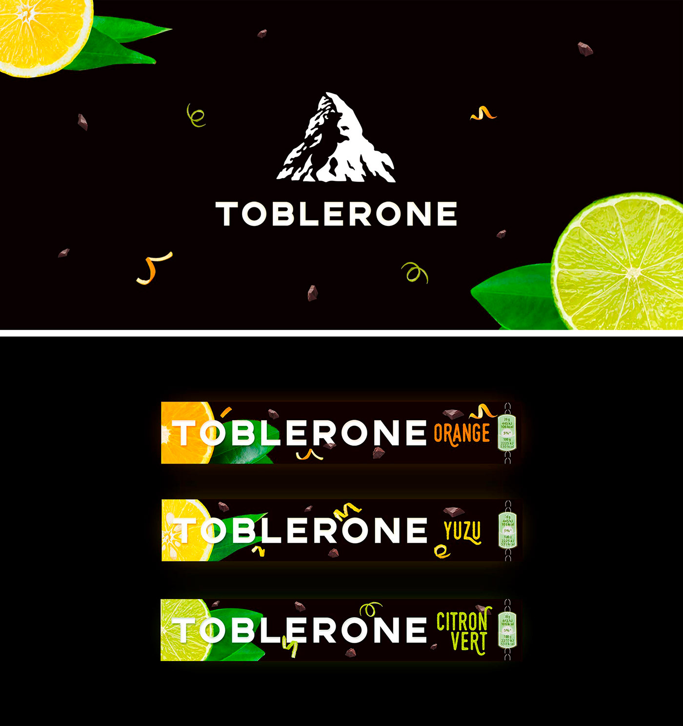 branding  chocolate Fruit Packaging Rebrand redesign toblerone