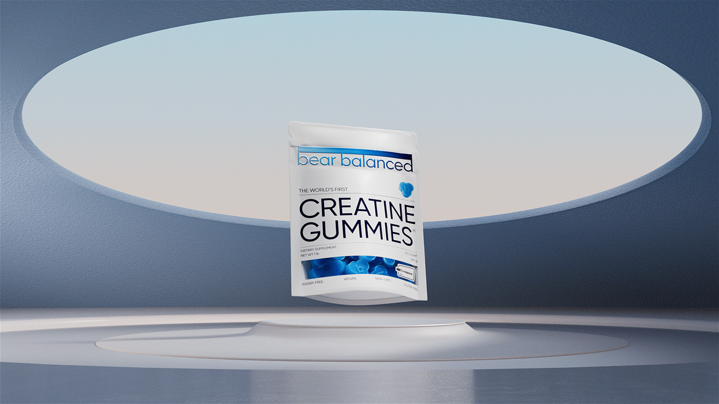 product design  Packaging design visual identity gummy Product Rendering sports nutrition supplement Health