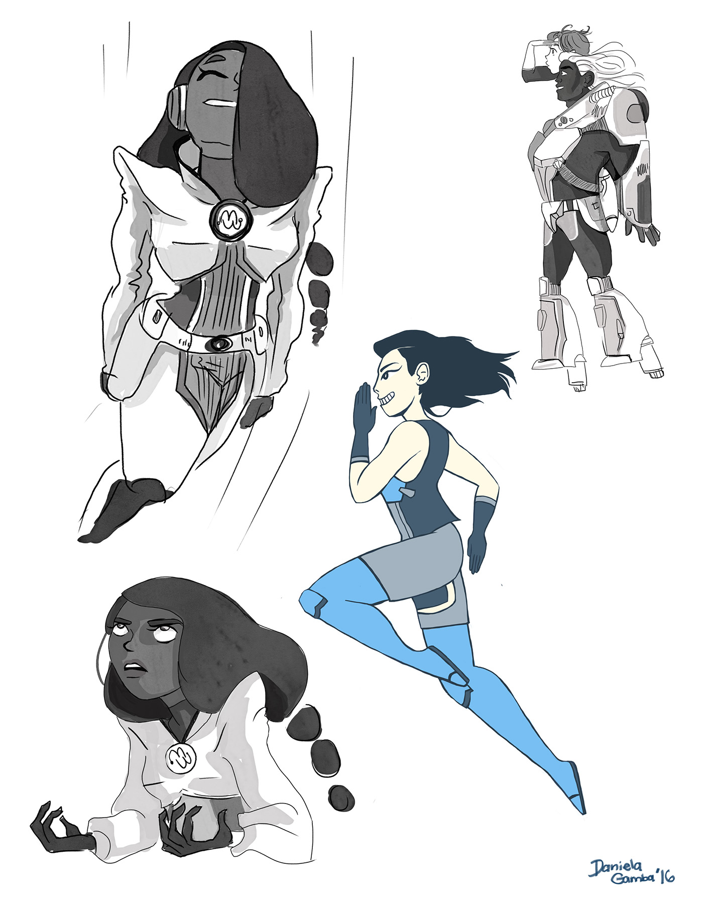 eyewire game concept art robots ai heroes Olympics character studies