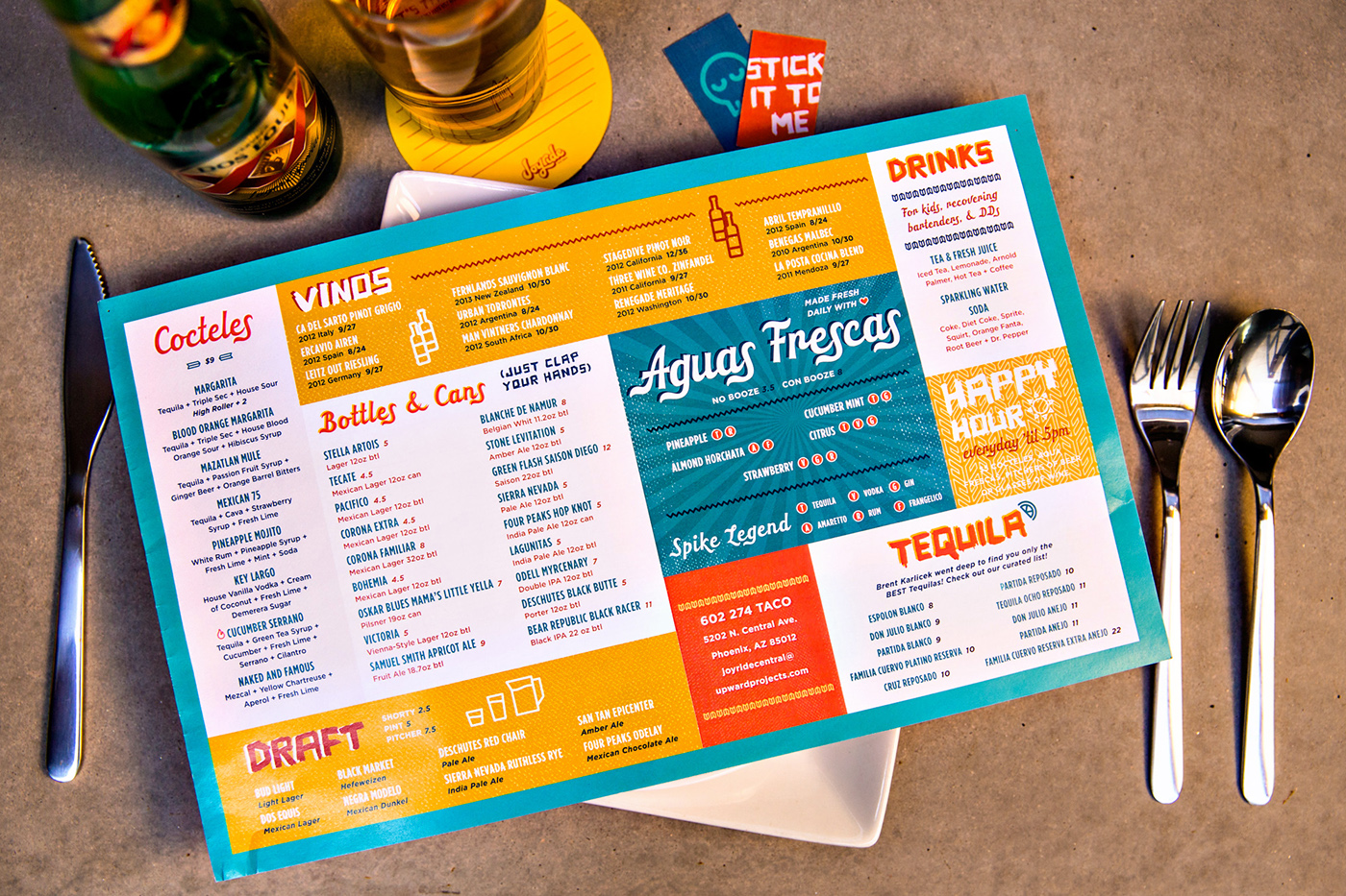 joyride restaurant identity design Collateral Tacos marketing   menu Food  Fun