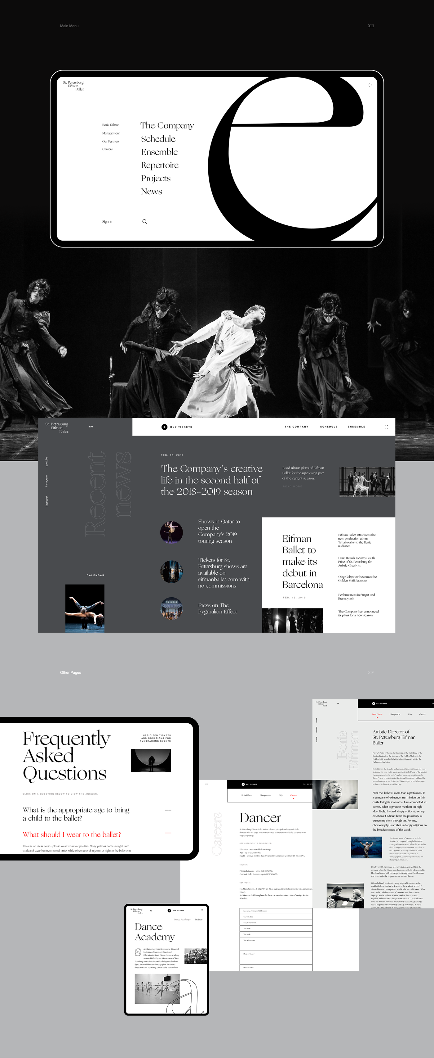 theater  ballet Russia DANCE   typography   antiqua Performance music Classic #madewithAdobeXD
