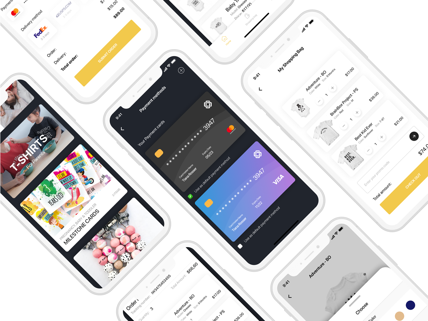 UI ux app mobile flat design