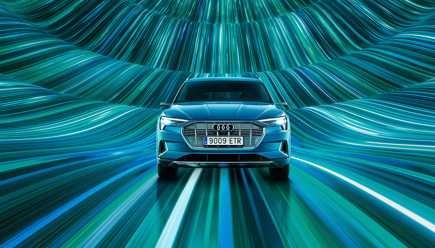 Audi car future light fast neon Scifi robot color Tron